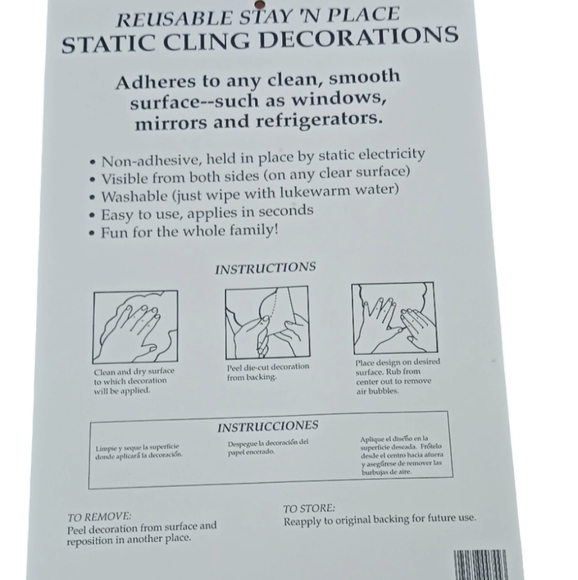 Vintage Halloween Window Cling Skull & Skeleton Hands, Dracula & Frankenstein - Picture 5 of 8